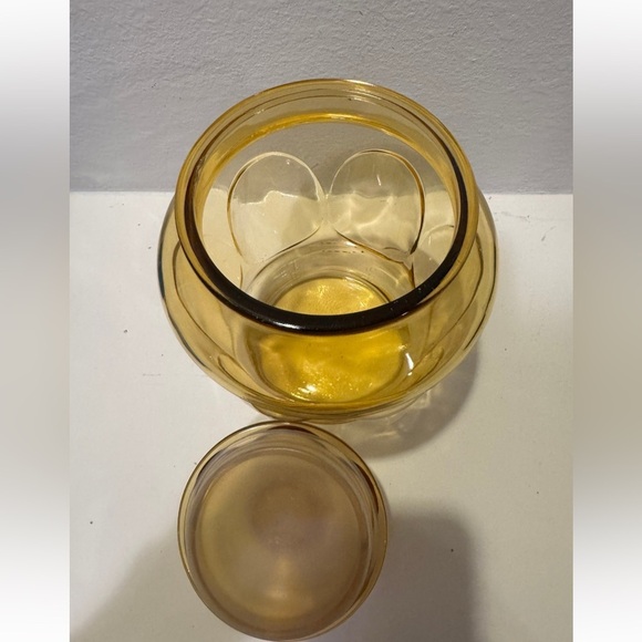 Vintage LE Smith Honey Amber Bubble Glass Apothecary Jar, Canister, Cookie Jar - Picture 6 of 10
